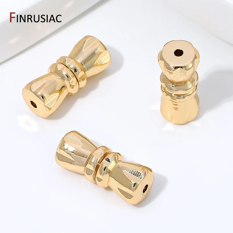 14K Gold Plated Brass Screw Clasps Closure Fastener Lock,Cord End Tip Connector Lock For DIY Jewelry Making Accessories