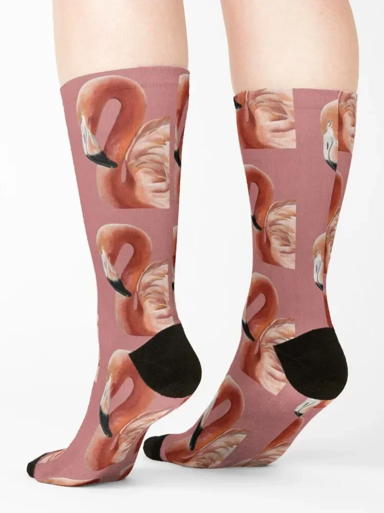 Flamingo Socks cotton warm winter shoes gym Socks Women's Men's