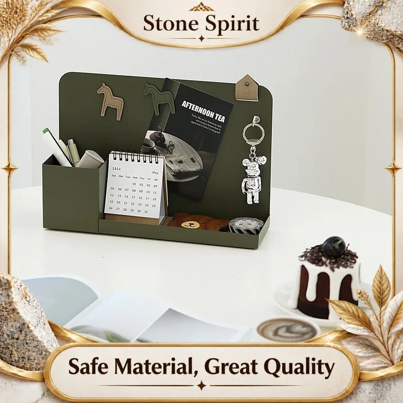 Creative Multifunctional Desk Organizer Tray, Ins Iron Storage Box for Keys & Stationery, Luxury Entryway Living Room Decor Gift
