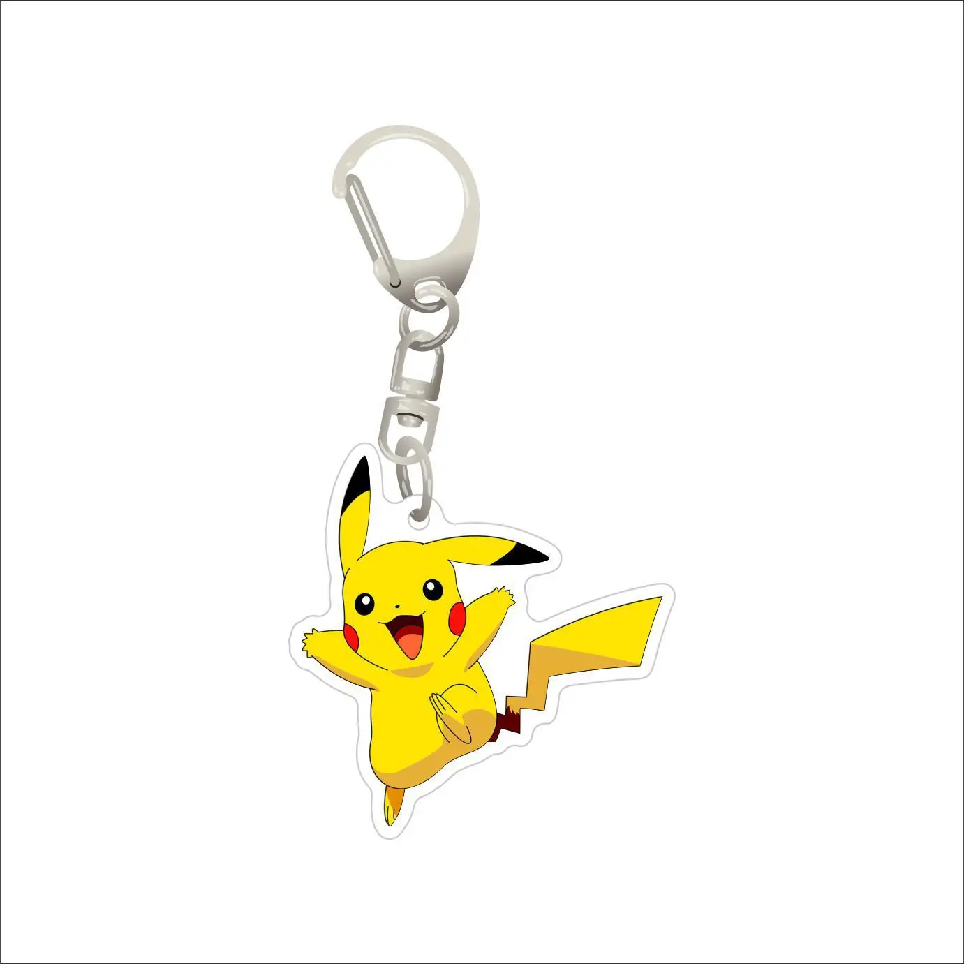 Kawaii Anime Pokemon Acrylic Keychains Pikachu Psyduck Charmander Bulbasaur Snorlax Jigglypuff Keyrings Pendants Figures Toys