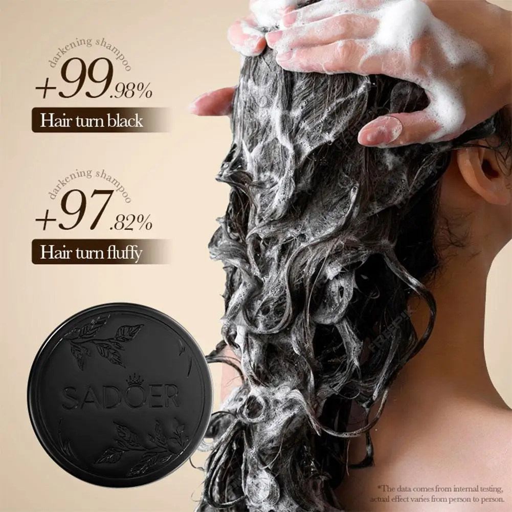 

Natural Darkening Soap Repair Gray White Hair Color Darkening Soften Moisturizing Hair Scalp Black Soap Polygonum Nourishin B2B0