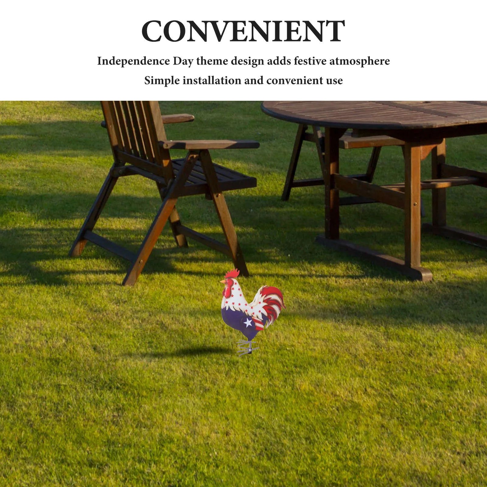 

Iron Rooster Yard Stake Realistic Metal Garden Ornament Lawn Decoration Outdoor Garden Stakes Art Metal Rooster Yard Decor