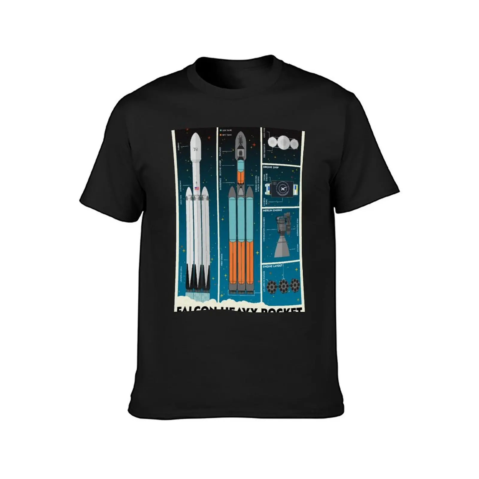 SpaceX: Falcon Heavy Rocket T-Shirt cute tops korean fashion funnys oversized t shirt men