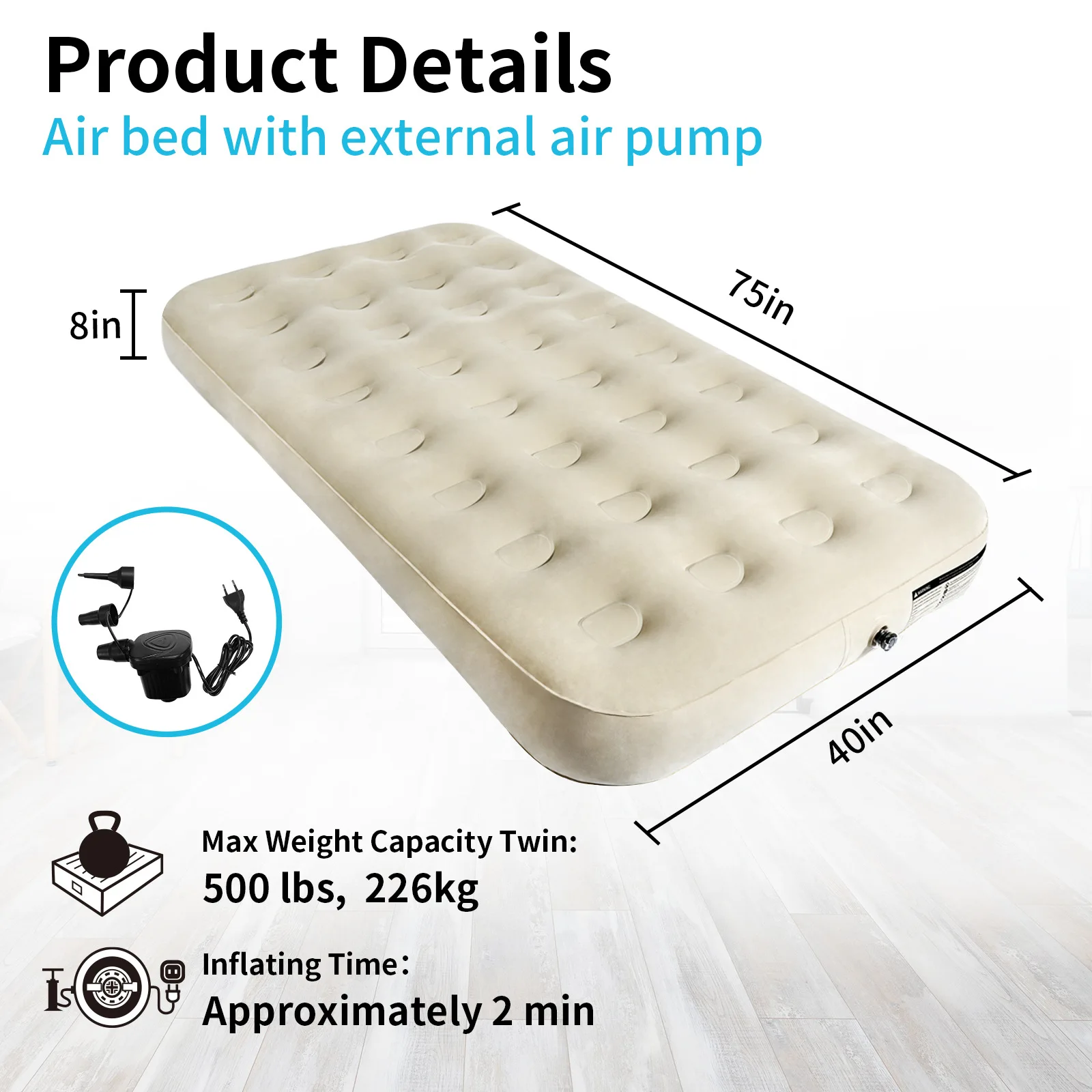 Customizable camping portable air mattress outdoor camping tent inflatable mattress floor bunk household double single