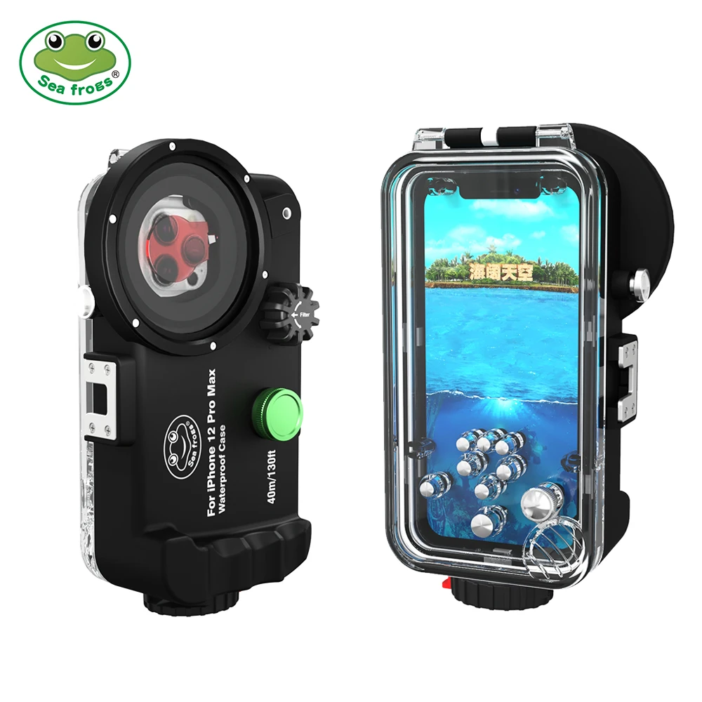 For IPhone  11 Pro 11 Pro Max Waterproof Mobile Phone Case 40M Underwater Shell Protection Bag Watertight Deep Diving Seafrogs