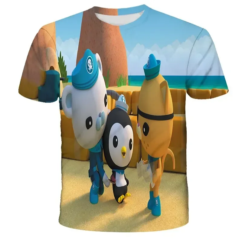 Summer Cartoon Octonauts Boy Girl 3D Print T-shirt Moda Krótki rękaw O-neck Zabawny prezent dla dzieci Odzież