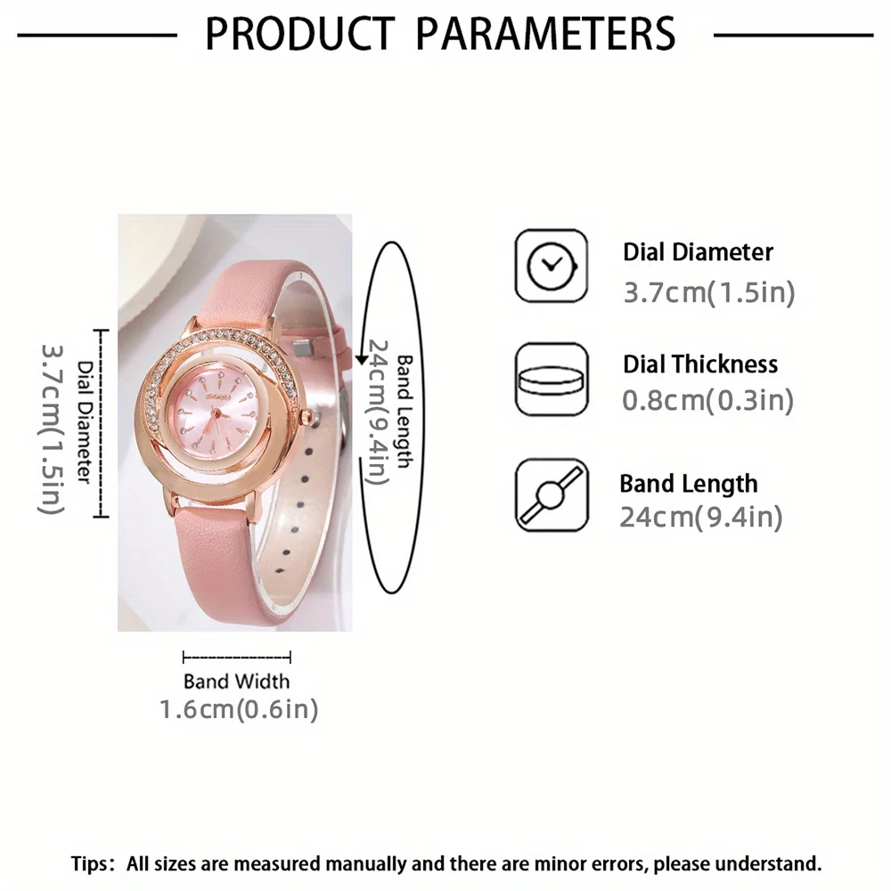Set Jam Tangan Wanita Modis 2 Buah, Jam Tangan Wanita Kuarsa Elegan, Hadiah Wanita