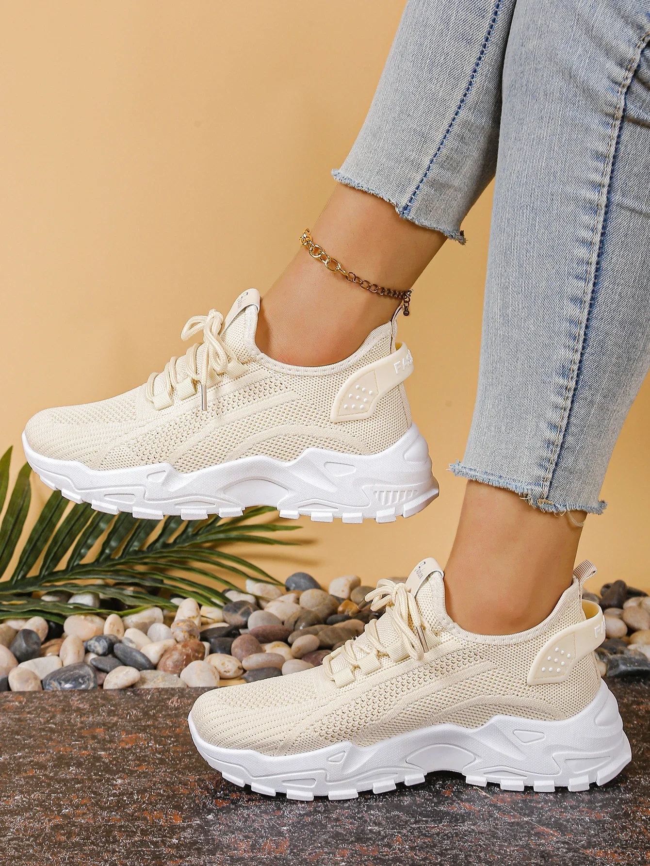 Atmungsaktive Strick-Sneaker, Modische, Bequeme, Rutschfeste Schuhe mit Weicher Sohle für Damen, Outdoor-Wanderschuhe, Kostenloser Versand – Detail 13