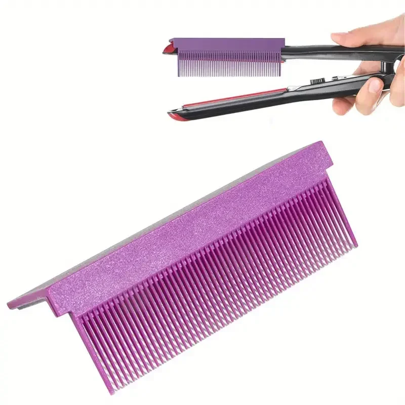 1pcs Barber Straightening Comb Attaches To Flat Iron For Low And High Temperature Hair Straightner DIY Hair Styling Tool Travel