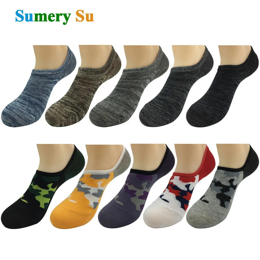 5 Pairs/Lot Socks Men Ankle Spring Summer Solid Color Cotton Bamboo No Show Low Cut Invisible Shorts Socks Male Hot Sale 2024