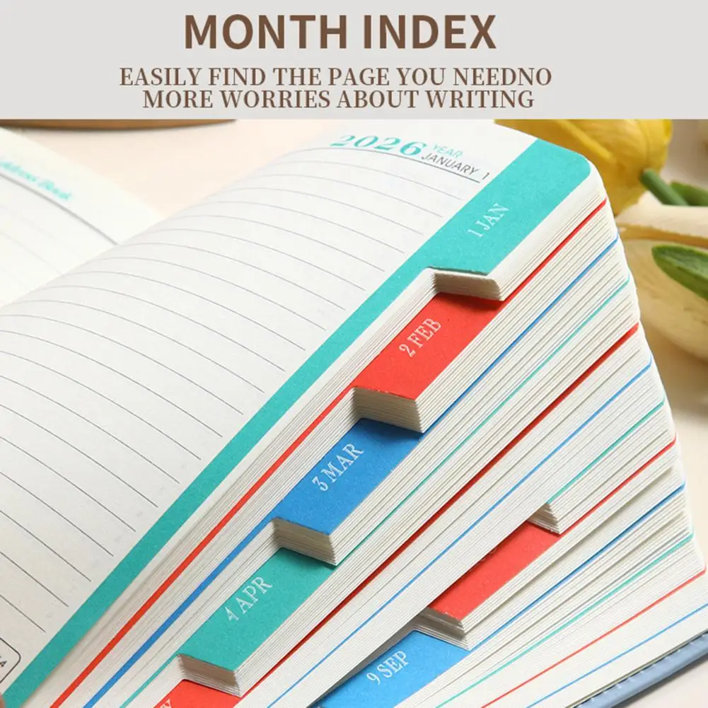 2026 Weekly Planner Daily Productivity Notebook With Monthly Layout Hardcover Organizer Morandi Color Leather For Work School