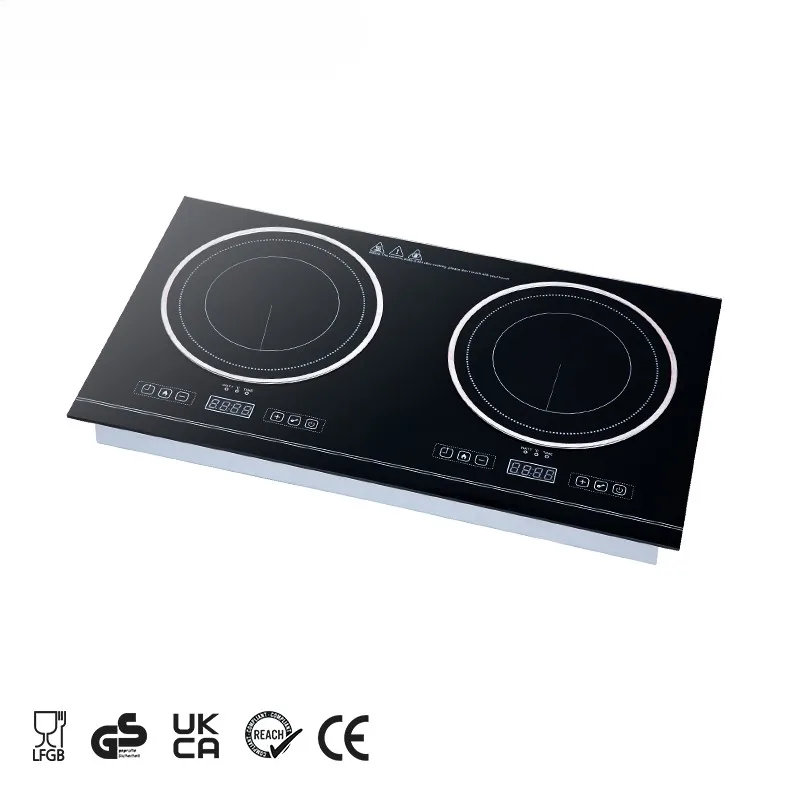 

Combined two head induction cooker dual hobs induction kitchen double burners electromagnetic stove for distributors