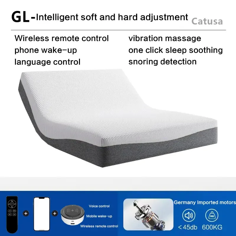 Smart electric adjustable bed massage mattress medium hardness king size household furniture living room modern