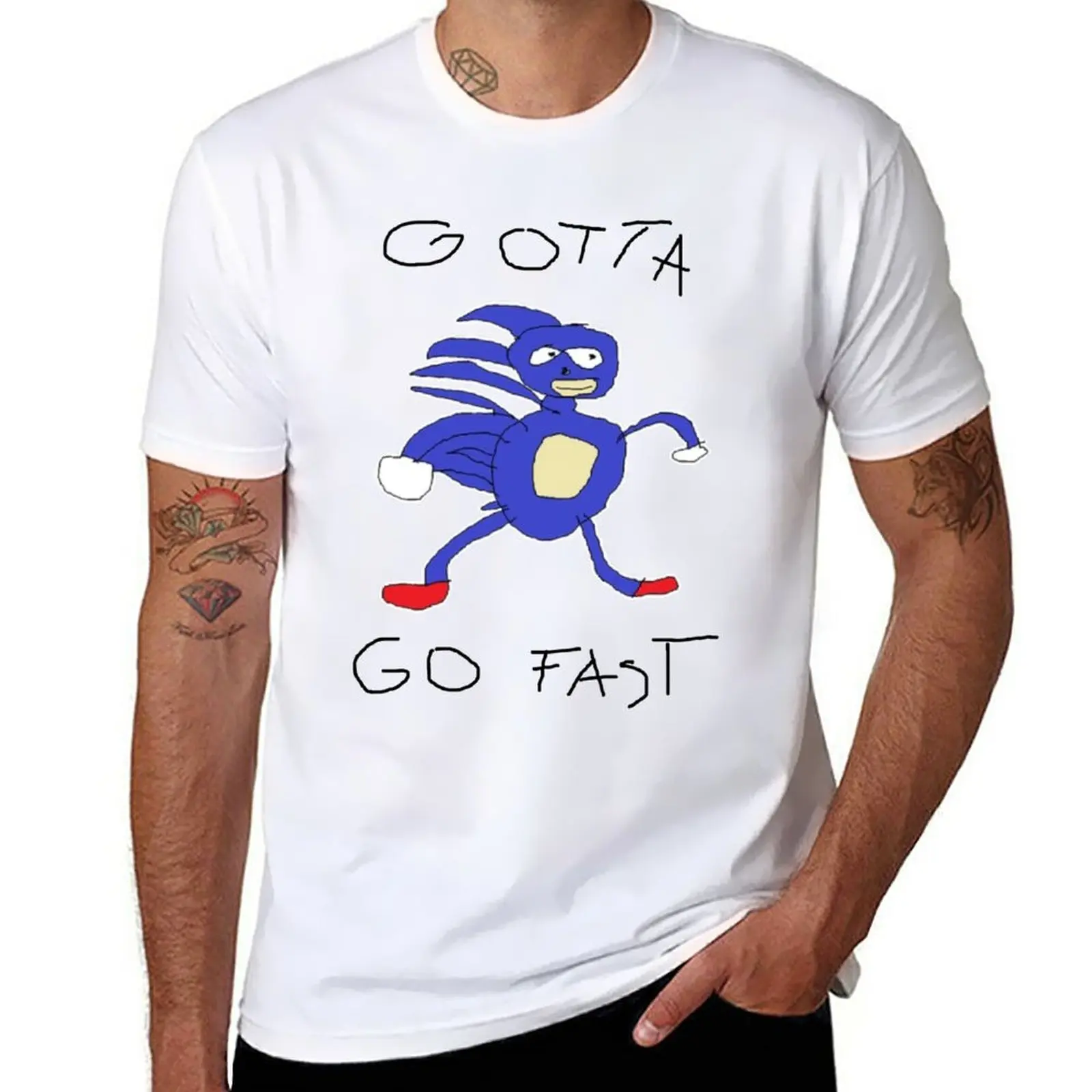 

New Gotta go fast Sanic | Funny Meme T-Shirt sublime t shirt Blouse Short t-shirt plain white t shirts men