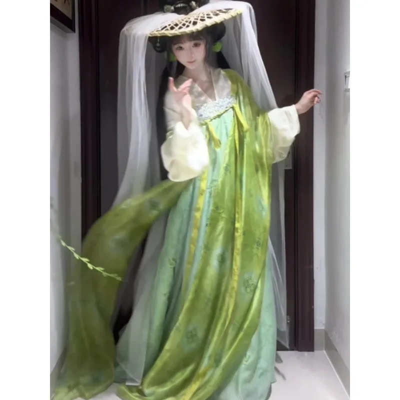 

Традиционный китайский костюм Ханьфу, элегантный наряд в стиле феи с элементами Хань, костюм Тан для повседневной носки