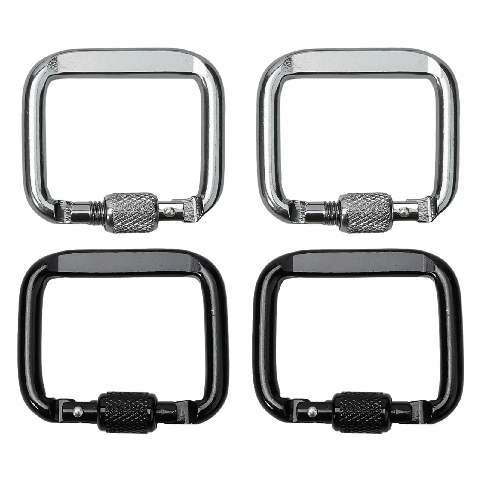 

High Quality Outdoor Climbing Travel Equipment Carabiners Square Pack Of 4 For Hiking Camping Travel 20kg Load