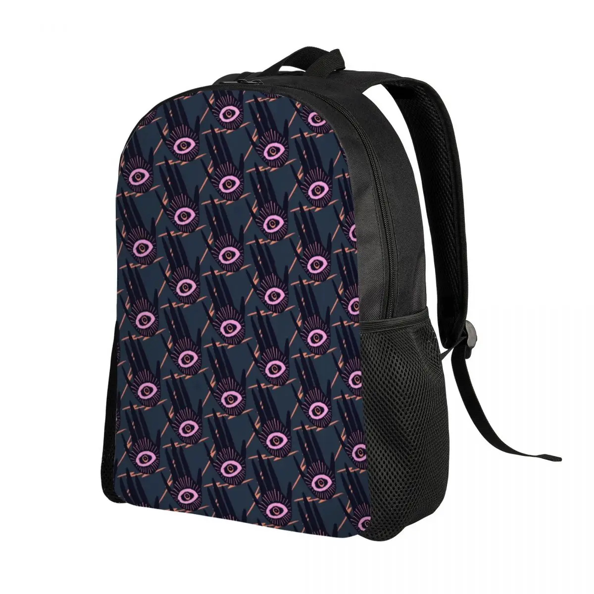 Custom Hypnotic Eye Repeat Backpacks Men Women Casual Bookbag for College School Boho Amulet Pattern Evil Eye Bags
