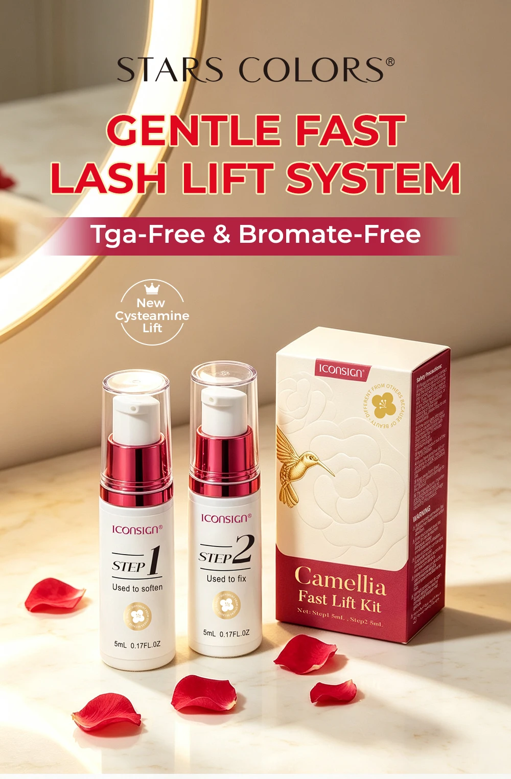 ICONSIGN Camellia Fast Lift Set 8-Free Clean Formula Perming Makeup Cosmetics Lifting Set