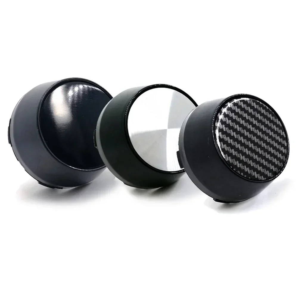 For Carbon Fiber For Car Wheel Hub Center Cap Set Of 4 60mm Outer Diameter Black Color ABS Plastic+Aluminum Material