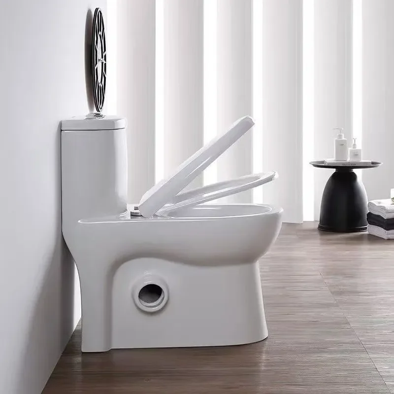 for Bathroom One Piece Toilet Wall Hung Rear Drainage Horizontal Flush Ceramic WC Pan Left Right Outlet Modern Home Use