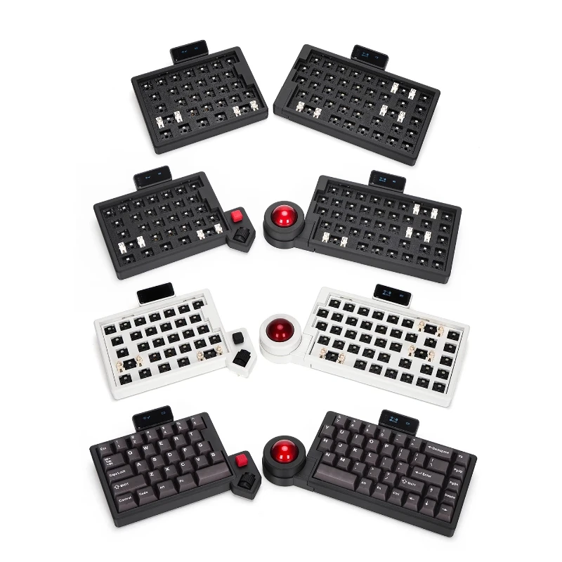 

НОВЫЙ предупродажный беспроводной двухрежимный комплект клавиатуры с разделенным трекболом, индивидуальный экран с горячей заменой, эргономика, прошивка ZMK, съемный трекбол