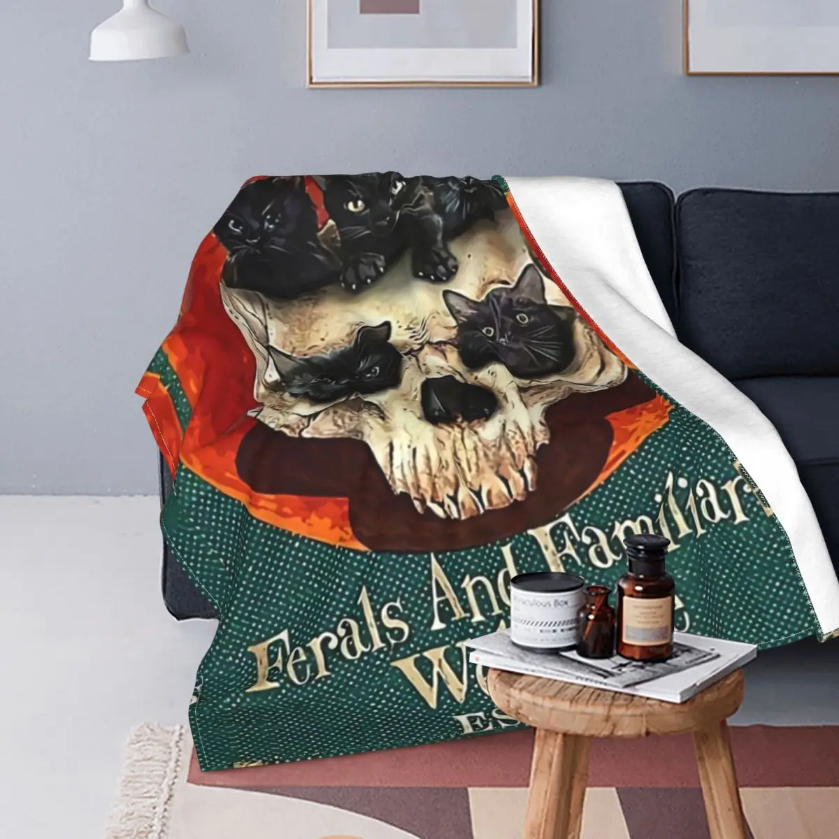 The Cats Skull Salem Sanctuary For Wayward Blankets Wool Throw Blanket Summer Air Conditioning Portable Soft Warm Bedspreads