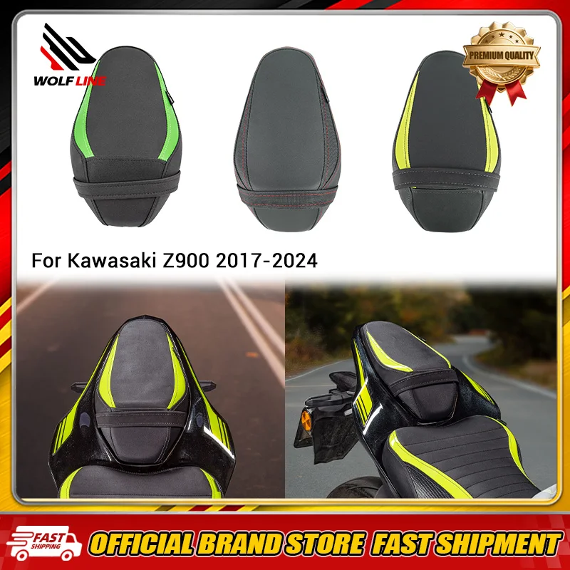 WOLFLINE Cuscino Sella Posteriore Passeggero Moto Completo per Kawasaki Z 900 Z900 2017-2024