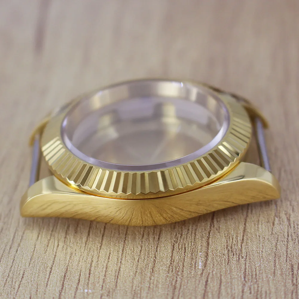 36mm/39mm Fashion Gear Bevel Round Edge Watch Case Sapphire glass Waterproof For Nh35 Nh36 8215 Movt 28.5mm Dial DJ SK Mod Parts image 5