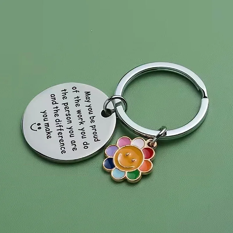 Thank You Appreciation Keychain Make a Difference Flower Keychain for Employee Coworker Social Worker Gifts for Nurse Teacher