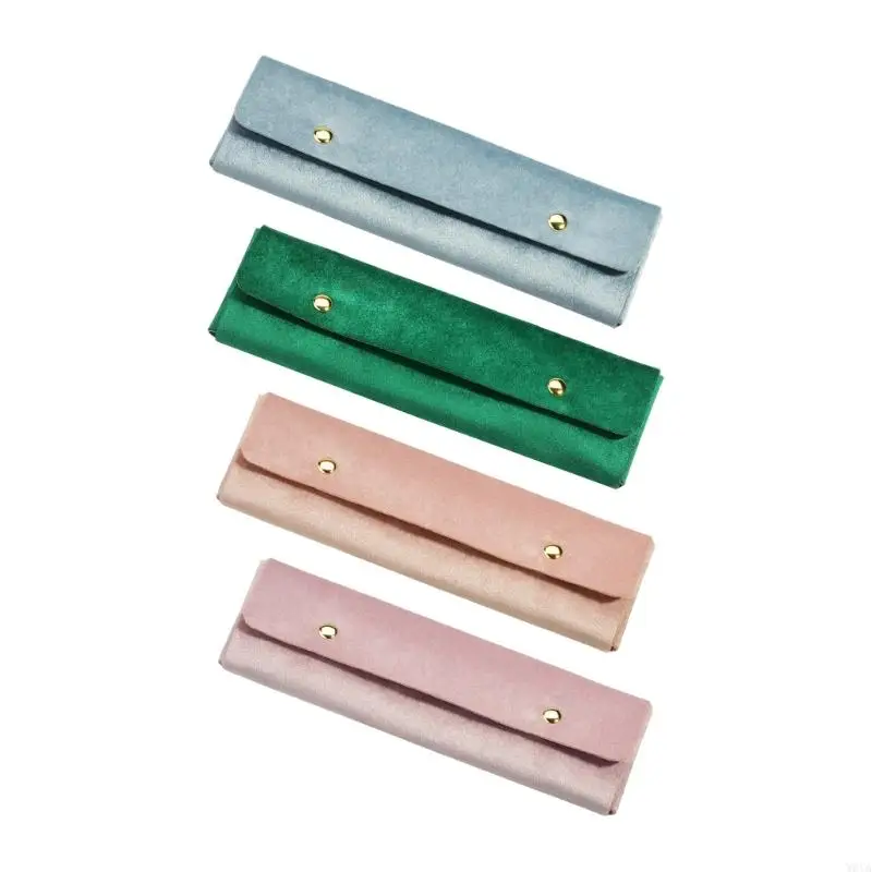 W0YA Travel Jewelry Case for Scratch Prevention Stylish Velvets Necklace Storage Bag Foldable Bracelet Holder for Women