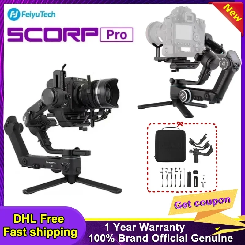 FeiyuTech Feiyu SCORP-C Mini Pro 3-Axis Handheld Gimbal Stabilizer Handle Grip for DSLR Camera  for Sony/Canon with Pole Tripod