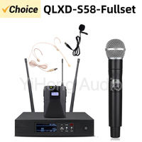 QLXD-S58-Fullset 500/600MHz Wireless Professional Microphone UHF True Diversity System For Karaoke Stage Performances