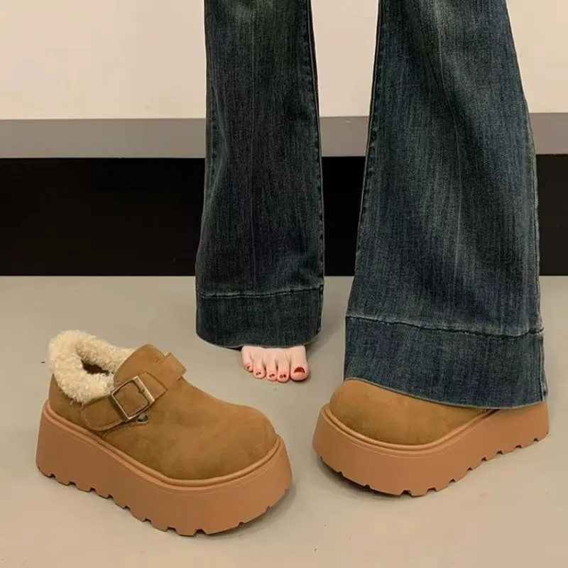 

2026 Winter Flats Platform Women Fur Snow Boots Warm Cotton Shoes Trend Chelsea Boots Casual Sneaker Sport Walking Mujer Botas