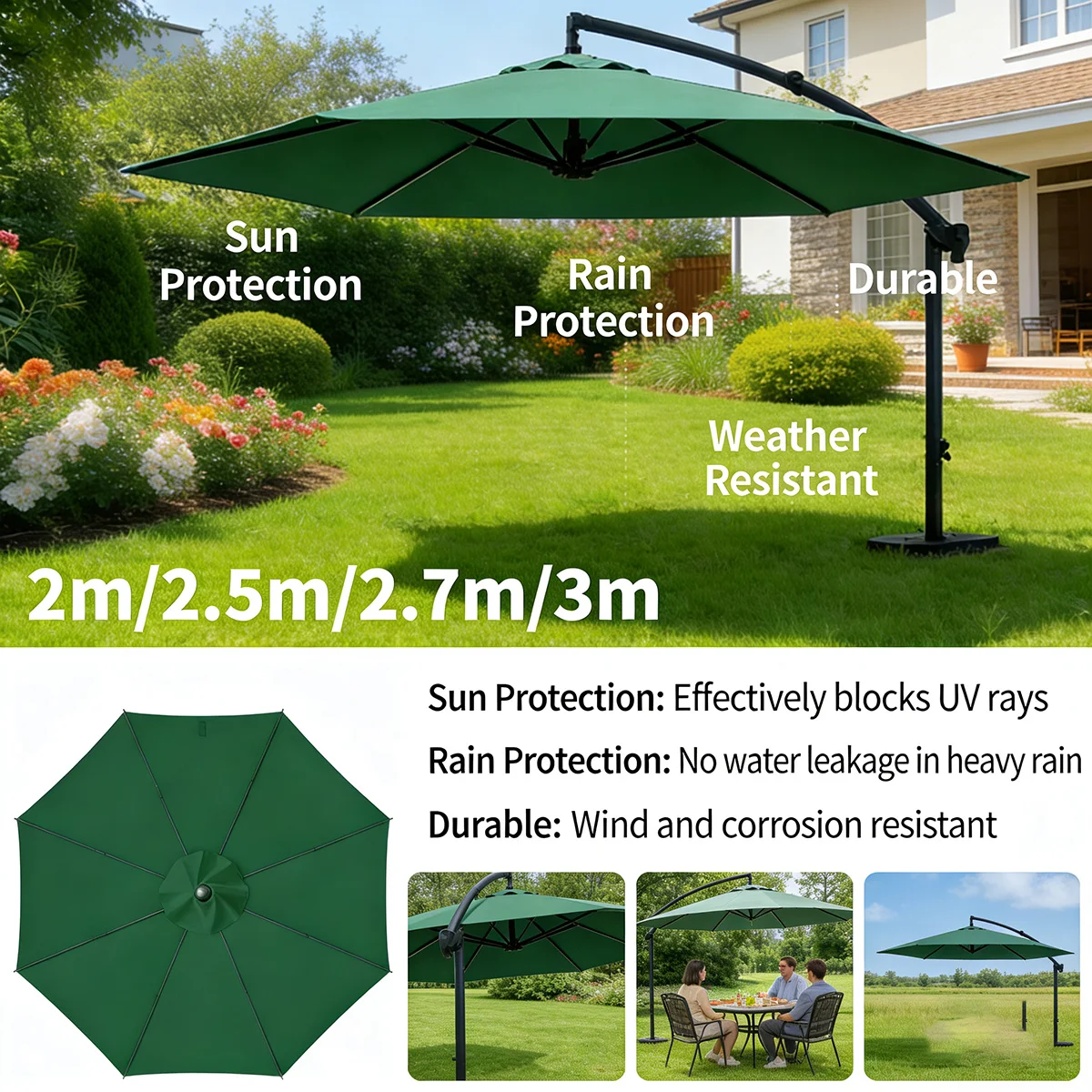 Outdoor Parasol Cloth Replacement Umbrella Cloth (Excluding Rib Bracket) Replacement Cloth Garden Parasol Cloth Umbrella Cloth