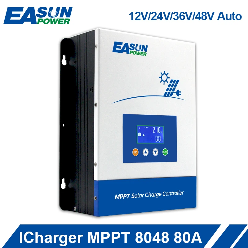 Europe EU Warehouse Dropshipping 12V 24V 48V Auto 80 Amp Battery Charger Control Solar Charge Controller 80A MPPT