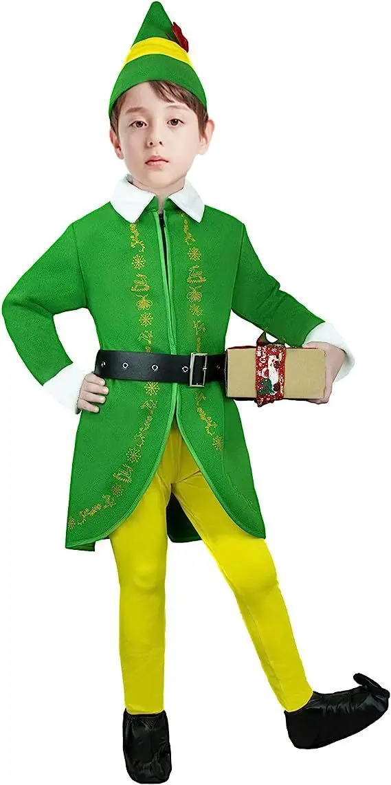 Christmas Buddy Elf คอสเพลย์เครื่องแต่งกาย Santa Claus ชุดสีเขียวสําหรับเด็กผู้หญิงชุดสีชมพู Elf ฮาโลวีน Carnival ปีใหม่ Xmas เสื้อผ้า