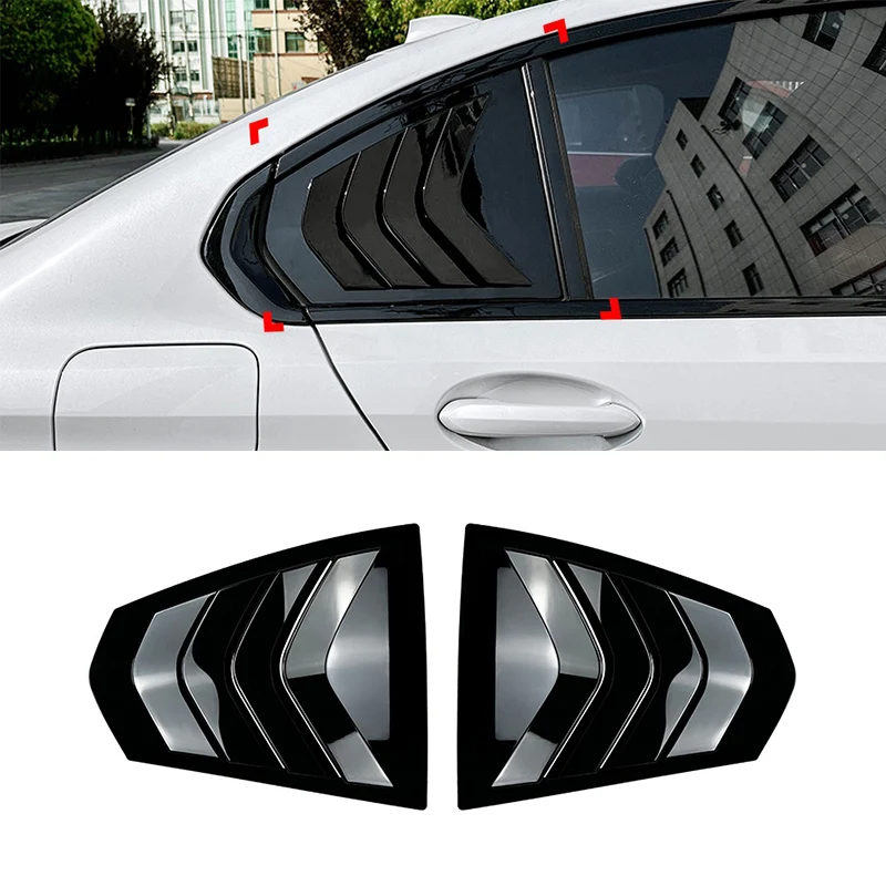 Car Rear Side Window Louver Air Vents Windshield Decoration Cover For BMW 3 Series G20 320i 325i 330i 2019+