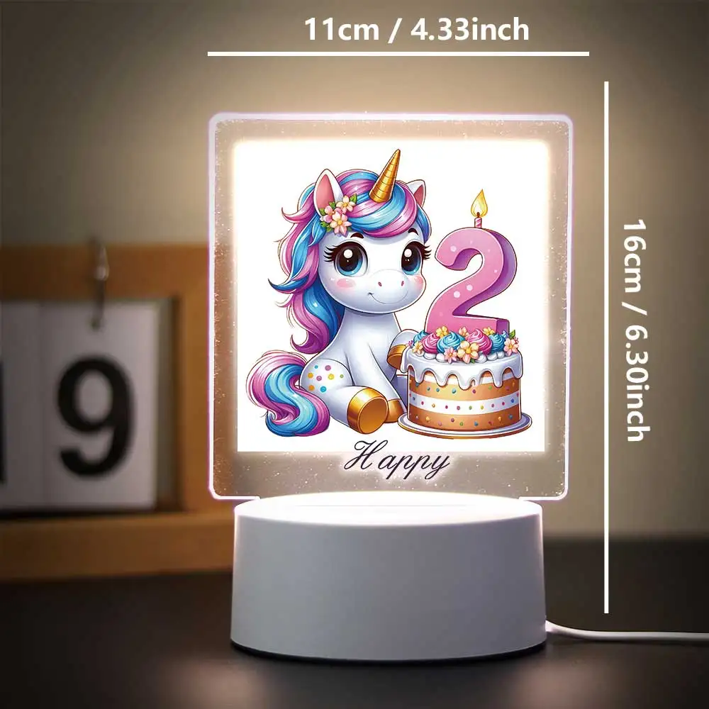 1 pc pretty Unicorn birthday celebration UV Print Customized Name Led Night Light 3d Illusion Night Lamp Home Decor