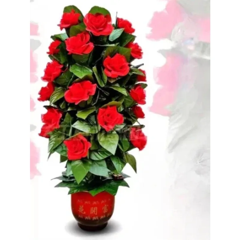 Magic Blooming Rose Bush Remote Control 30 Flowers Appear/Disappear Feature Battery Operated for Stage Party Wedding Fun