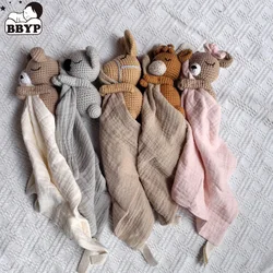 Baby Soother Appease Towel Bib Animal Horse Lion Sleeping Doll Infants Soft Comfort Bib with Noice Security Blanket Nursing Acce