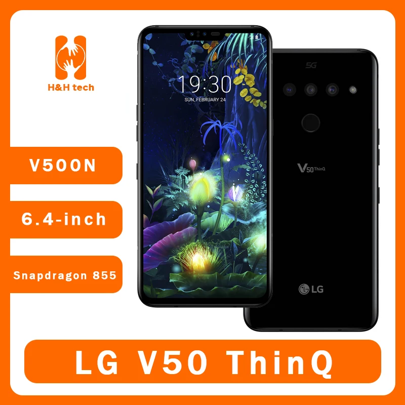 Original LG V50 V500N ThinQ 6.4-inch 6GB RAM 128GB ROM 16MP Three-rear camera fingerprint phone Unlocked NFC