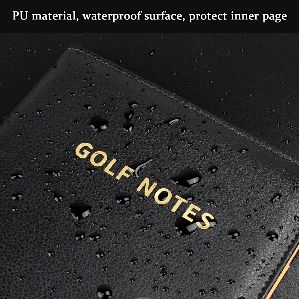 Black Leather Golf Scorecard Holder Score Notebook Log Journal Yardage Book Supplies Golf Training Aids for Men