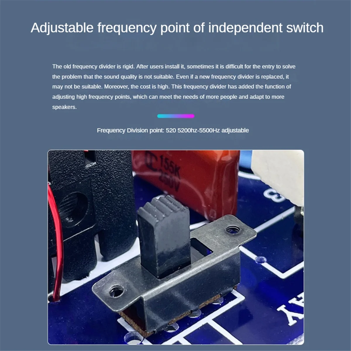 DIYスピーカーフィルター回路、分周器、高音、ミディアム、ベース、ハイファイ、ステレオ、オーディオ、クロスオーバー、3ウェイ、250w、850hz、5200hz、2個