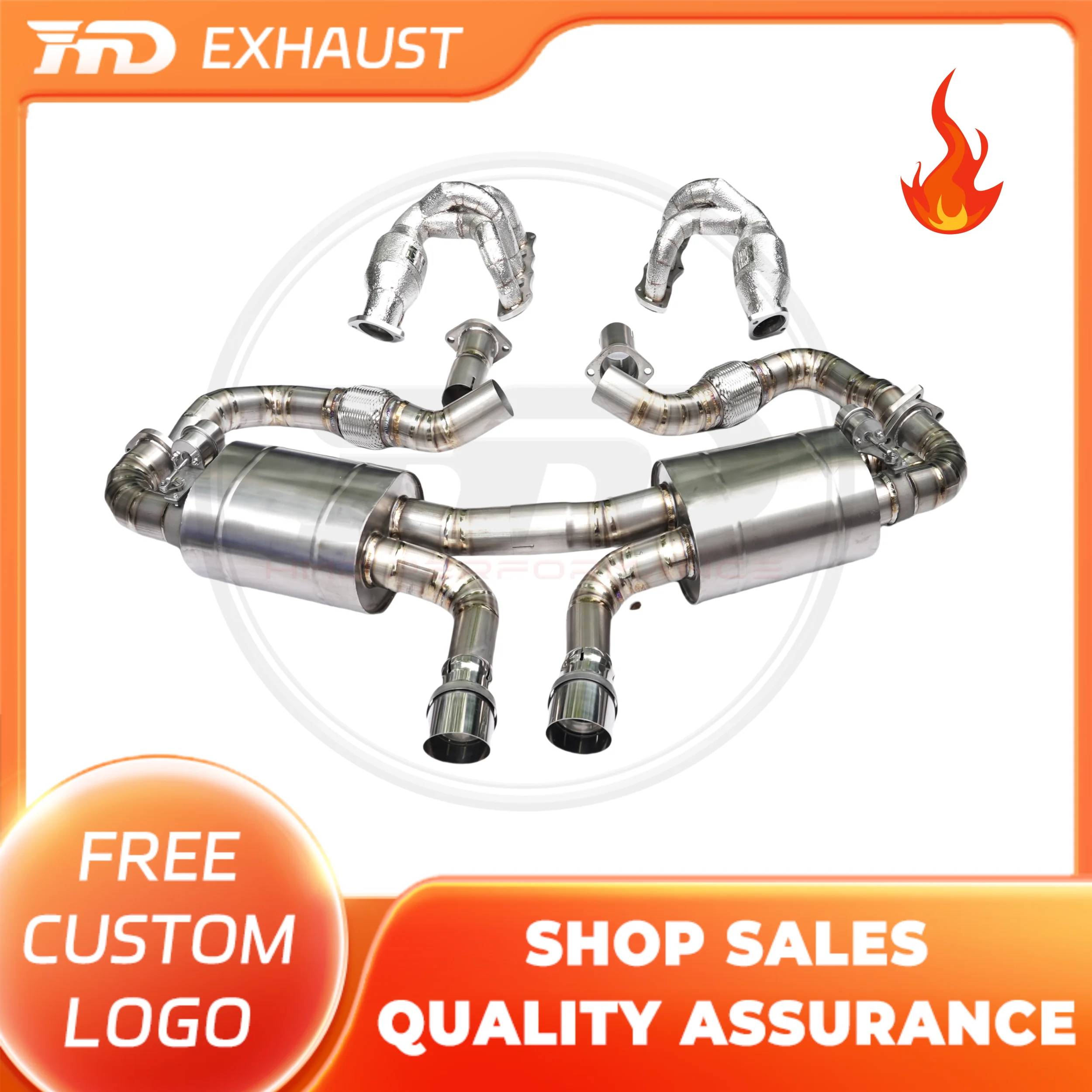 

HMD Exhaust System Header Manifold Downpipe Catback For Porsche Cayman Boxster S GTS 981 3.4L 2013-2016 Performance Titanium