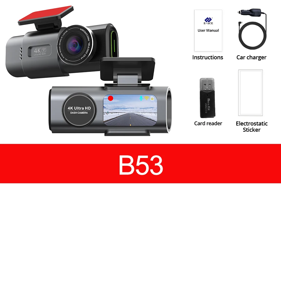 Dash Cam 4K Built-in WiFi Car DVR Night Vision G-Sensor Supports GPS 24H Parking Monitoring Black Box for Car image 3