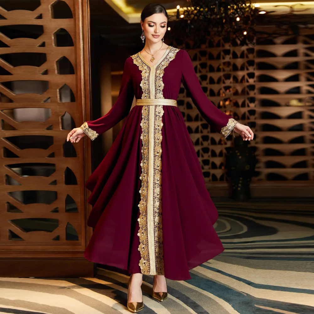 Robe longue musulmane pour femmes, Abaya de Dubaï, Turquie, Islam, Kaftans, Abayas, Robe de soirée pour femmes, Caftan