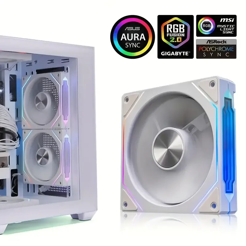 Prism 4RS ARGB CPU Case Fan 120mm Infinity Mirror Design 5V 3PIN Motherboard Lighting Sync 4PIN 800-1800RPM Case Cooler Fan