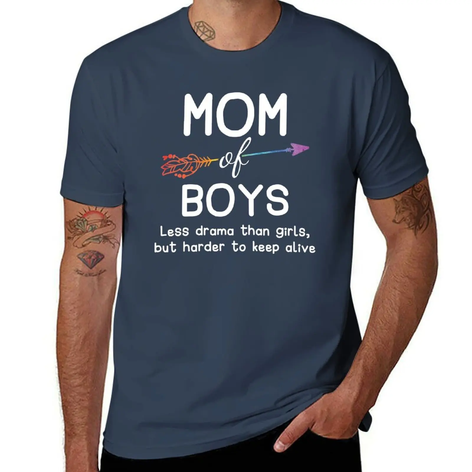 Mom Of Boys Harder To Keep Alive T-Shirt Streetwear Print Tee Shirt
