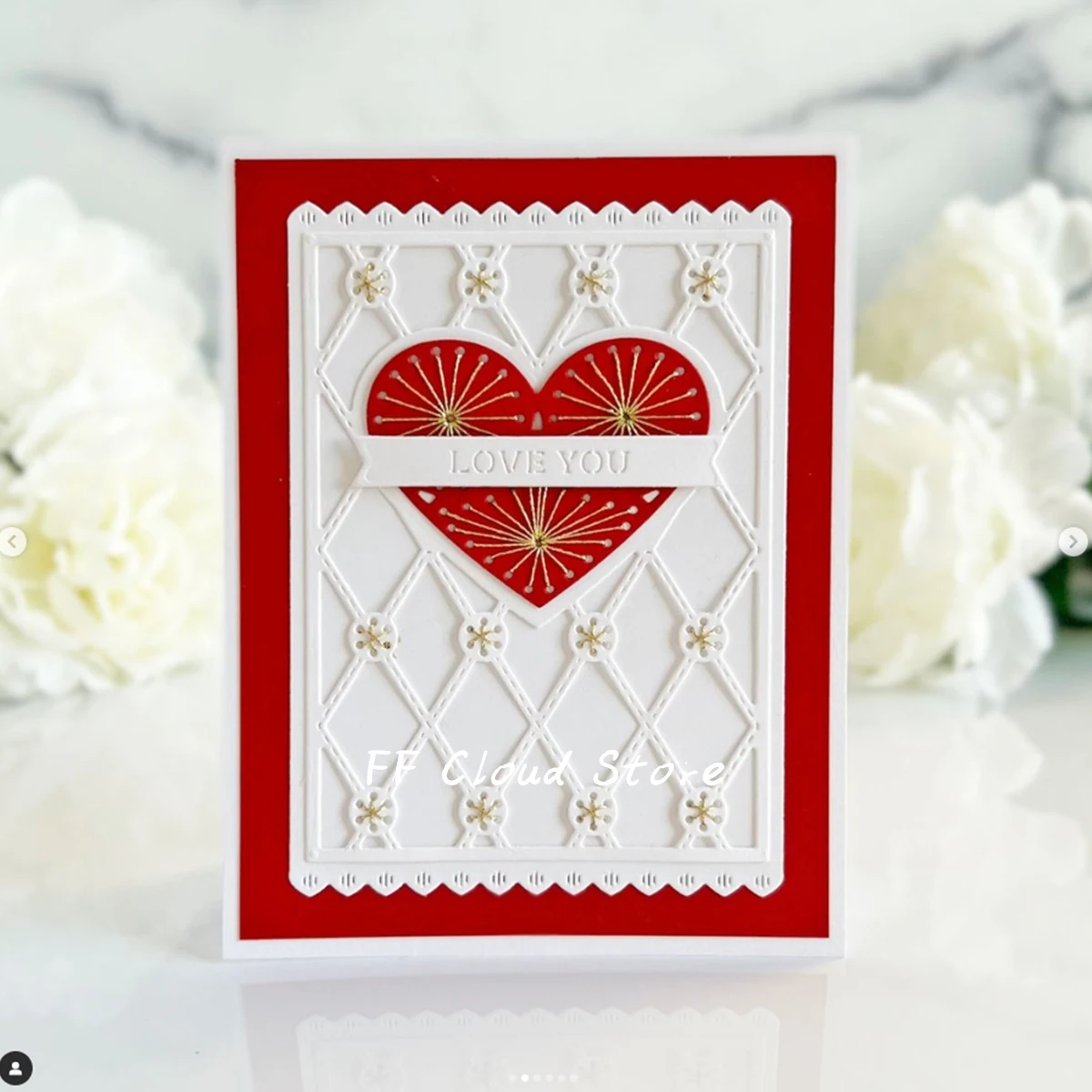 Cross Stitch Heart Love Metal Cutting Dies Scrapbooking Greeting Cards Paper Craft Card Making Die Cuts 2024