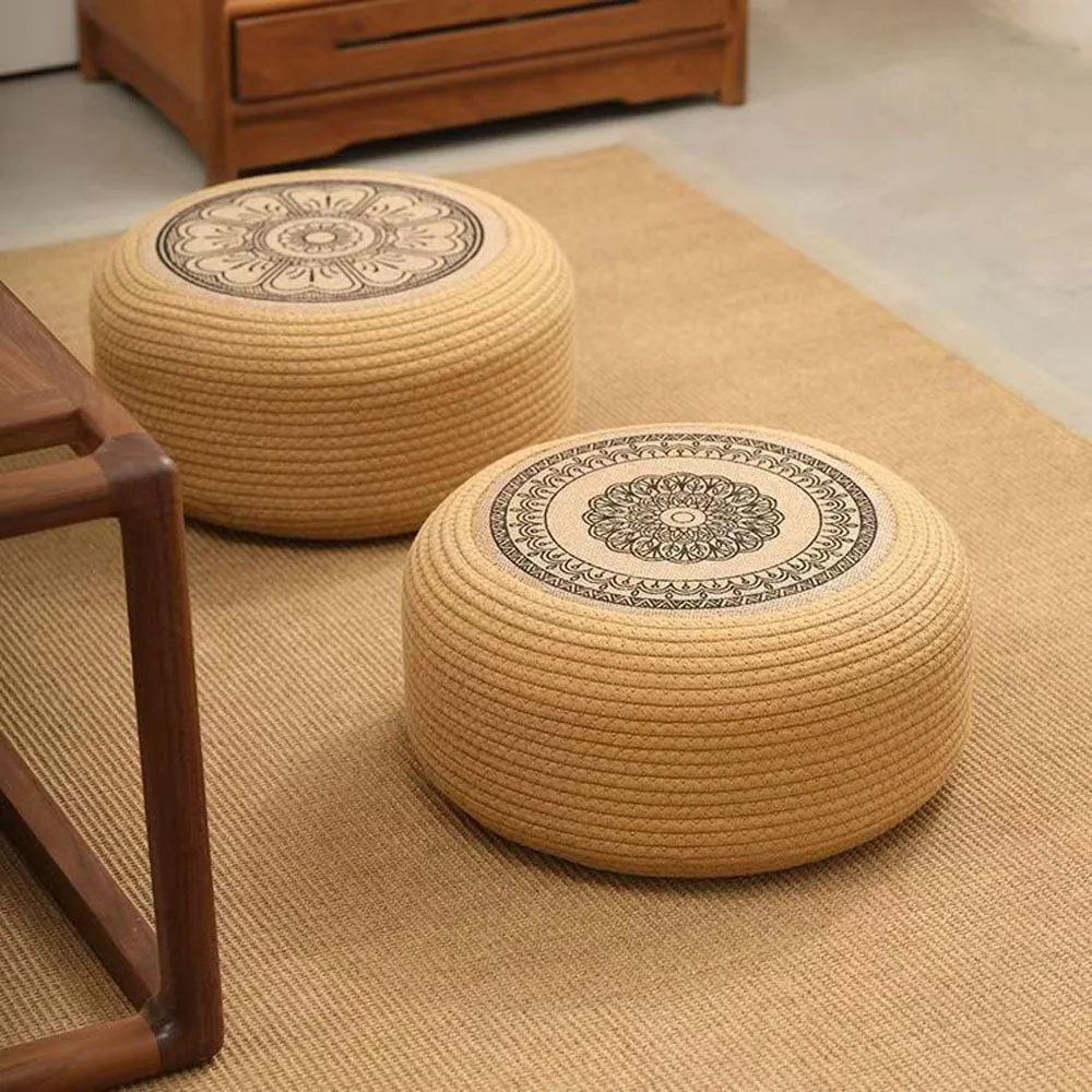 

For Yellow cotton rope futon seat cushion household floor living room tatami cushion reinforcement thickened bay window bedroom